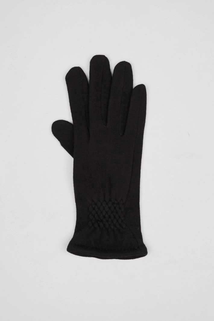 Cotton jersey gloves - BLACK