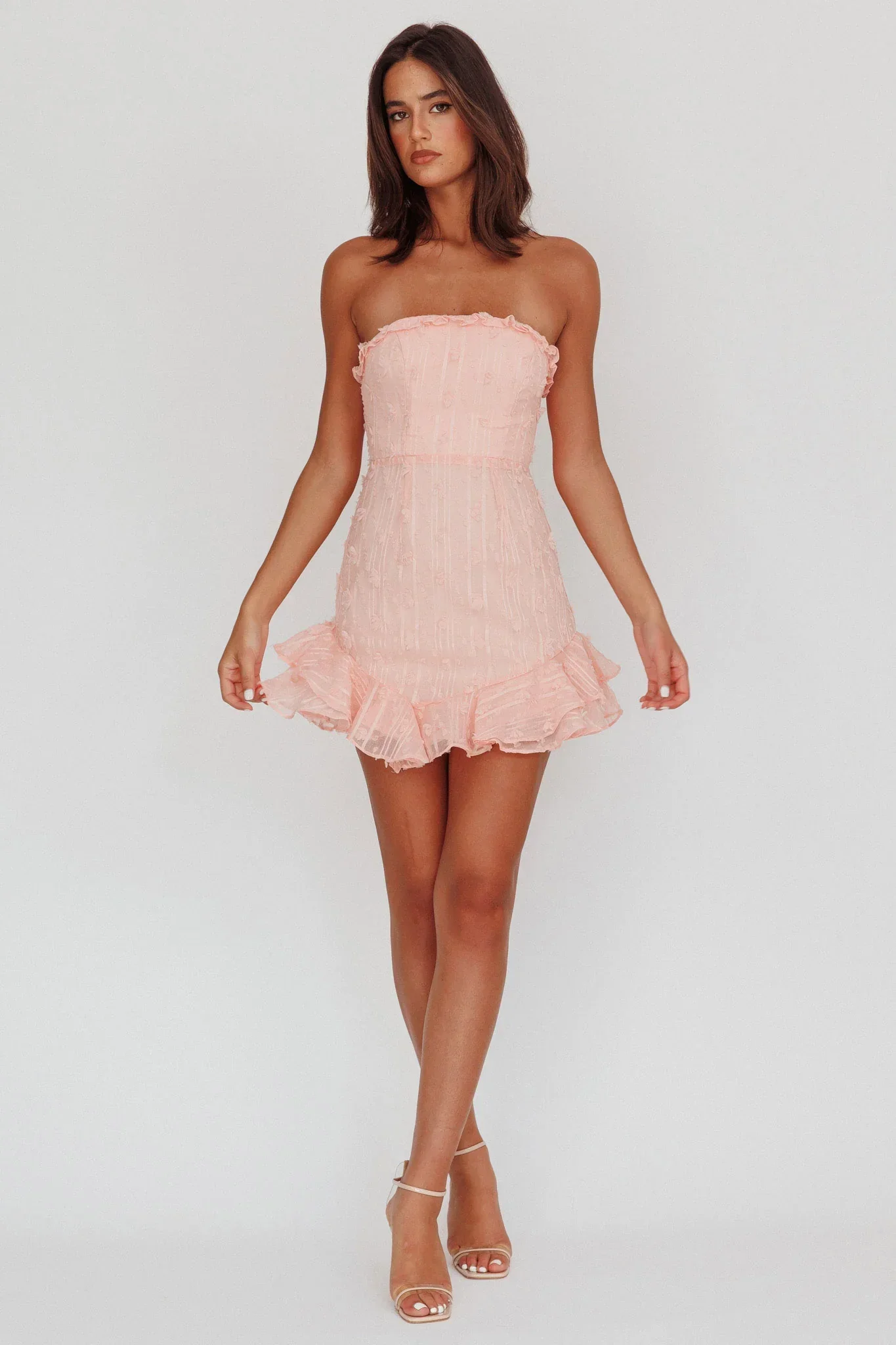 Cece Embellished Bandeau Dress Blush