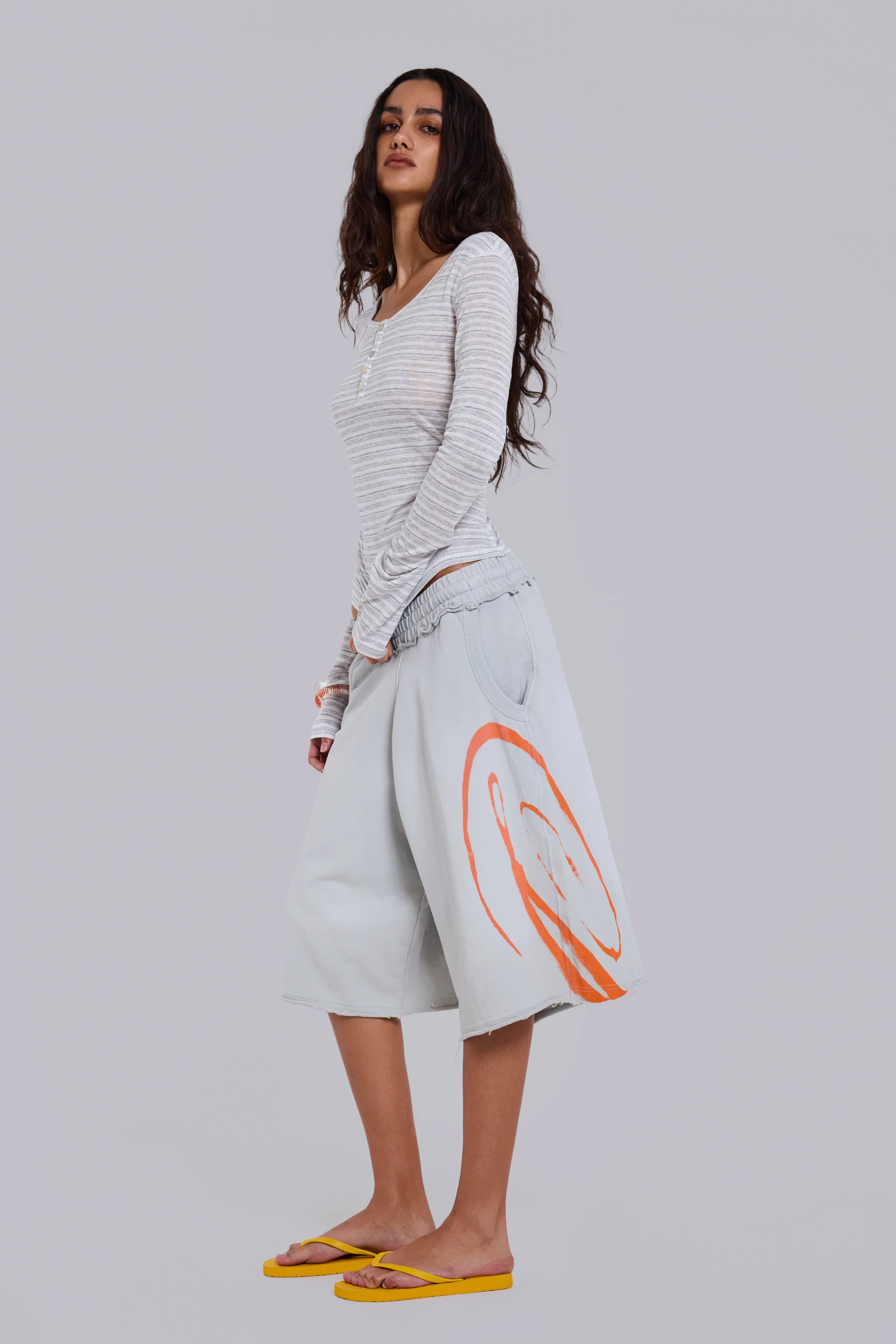 Grey Airbrush Divine Monster Jogger Shorts