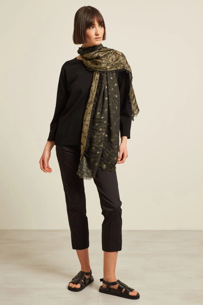 Jacquard stole - BLACK GOLD