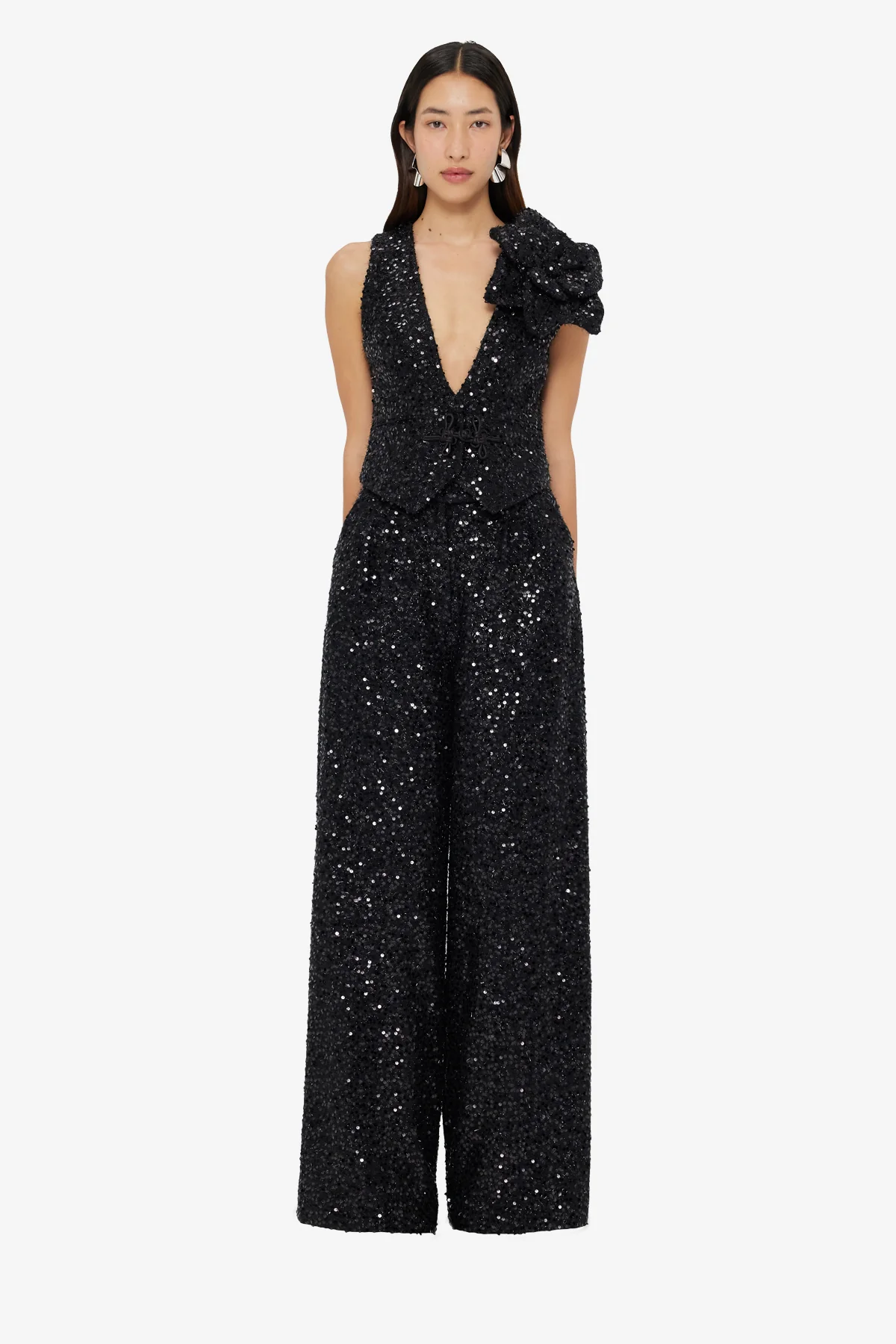 Greta Sequin Pants - Onyx