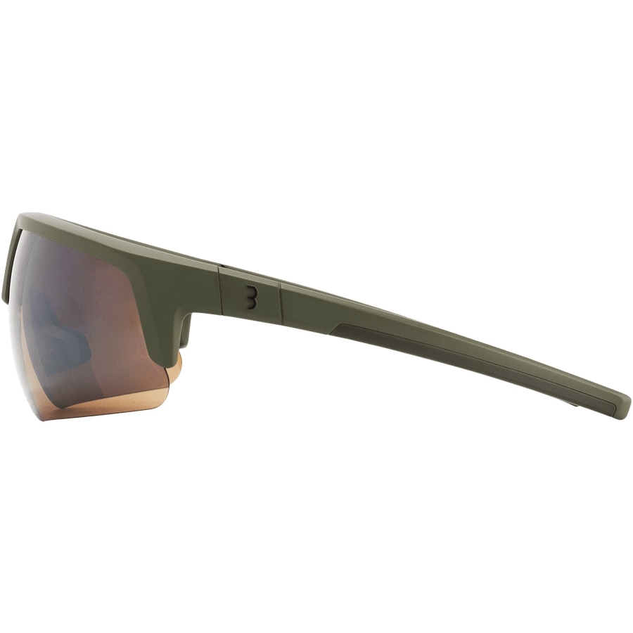 BBB Cycling Comet BSG-75 Cycling Glasses - matt olive green | MLC amber flash mirror