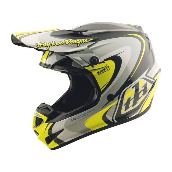 Casque cross TroyLee design GP PRO W/MIPS CROSSOVER 2026 - Gris / JauneRef : TRL1023