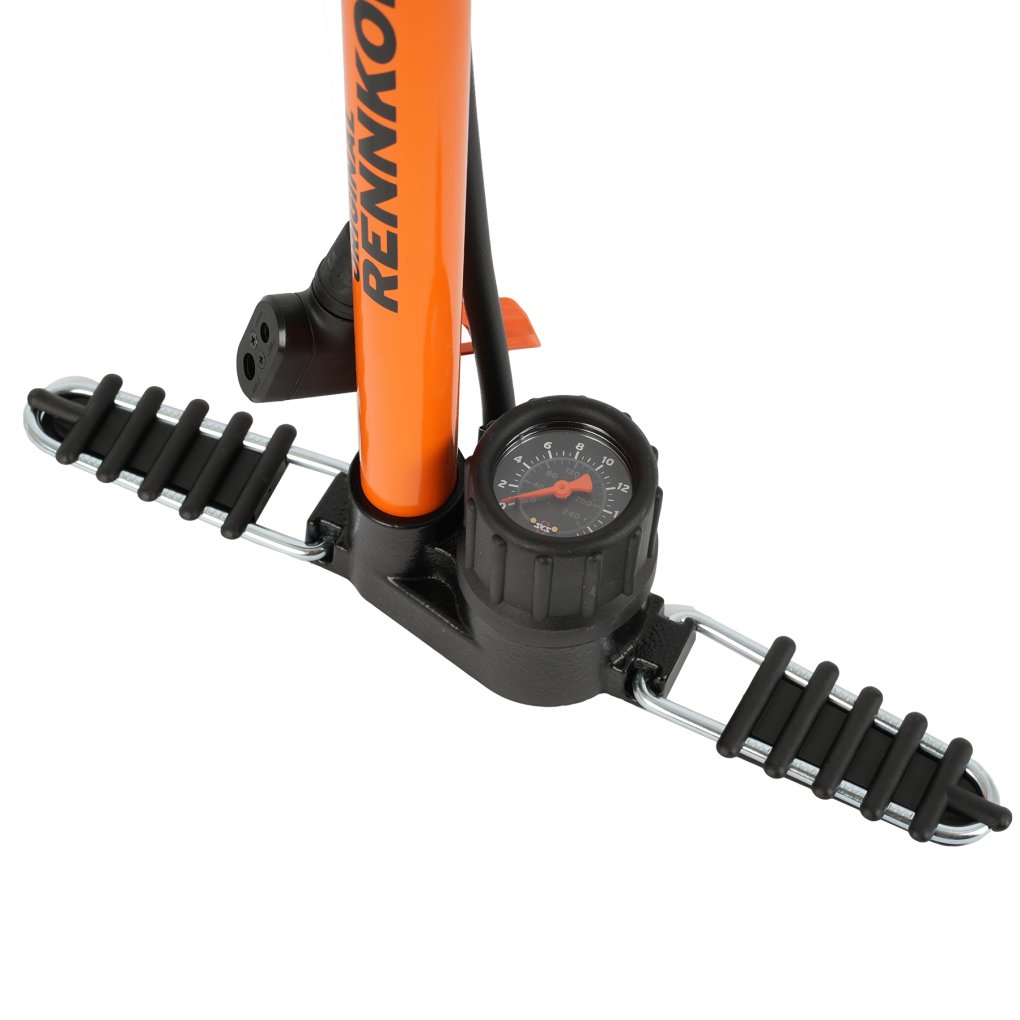 SKS Rennkompressor Floor Pump with Multivalve EASY Head - orange