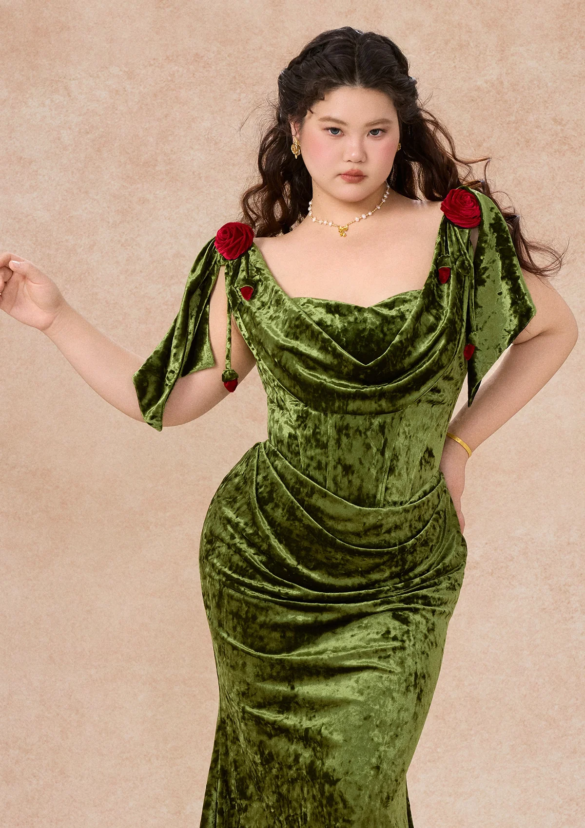 Curve & Plus Greenwood Rose Metamorphosis Dress
