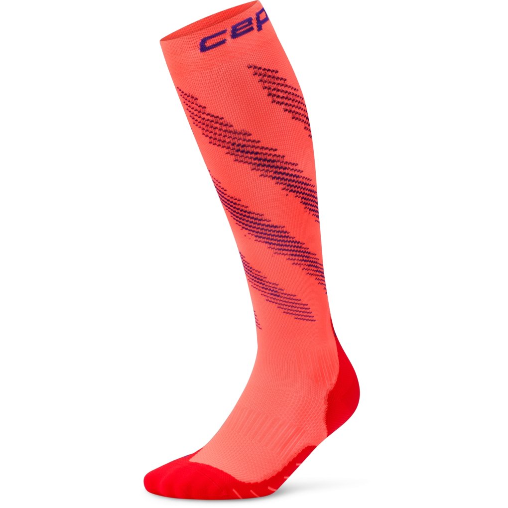 CEP Core Run Edt. Elliptic Tall Compression Socks Men - neon coral/purple