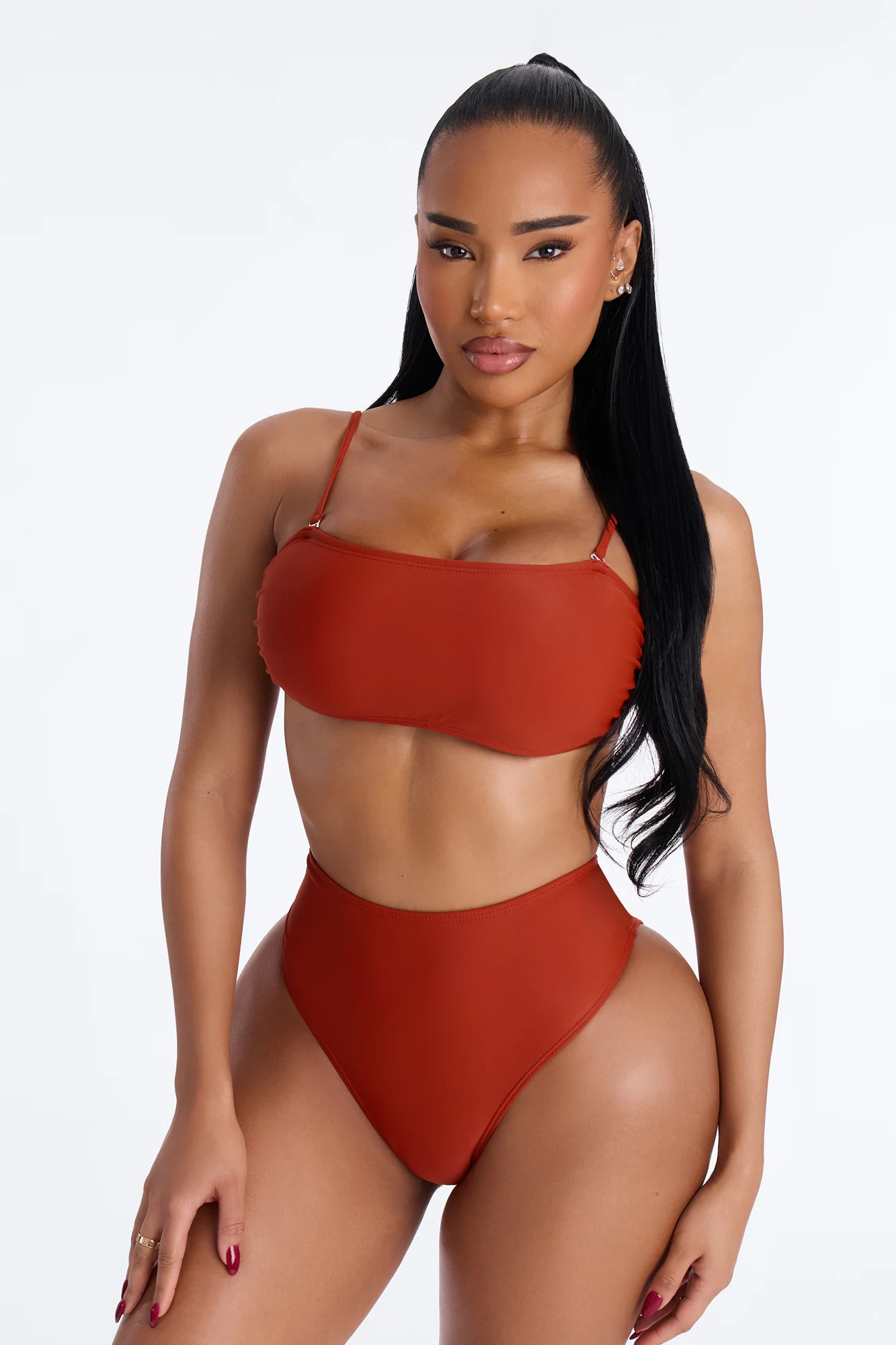 Maui Mix And Match High Rise Bikini Bottom - Rust