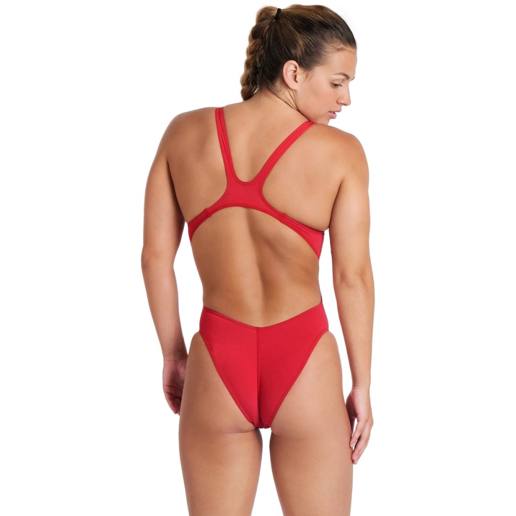 arena Performance Solid Team Swim Tech Swimsuit Women - Red/White