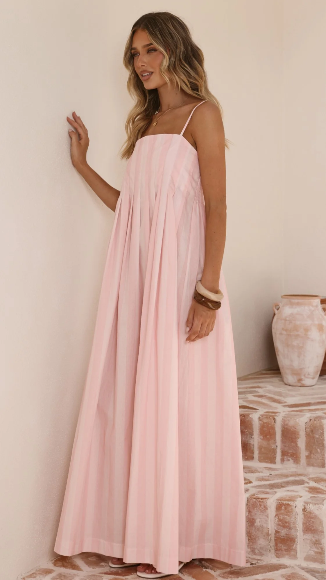 Pippa Maxi Dress - Pink Stripe