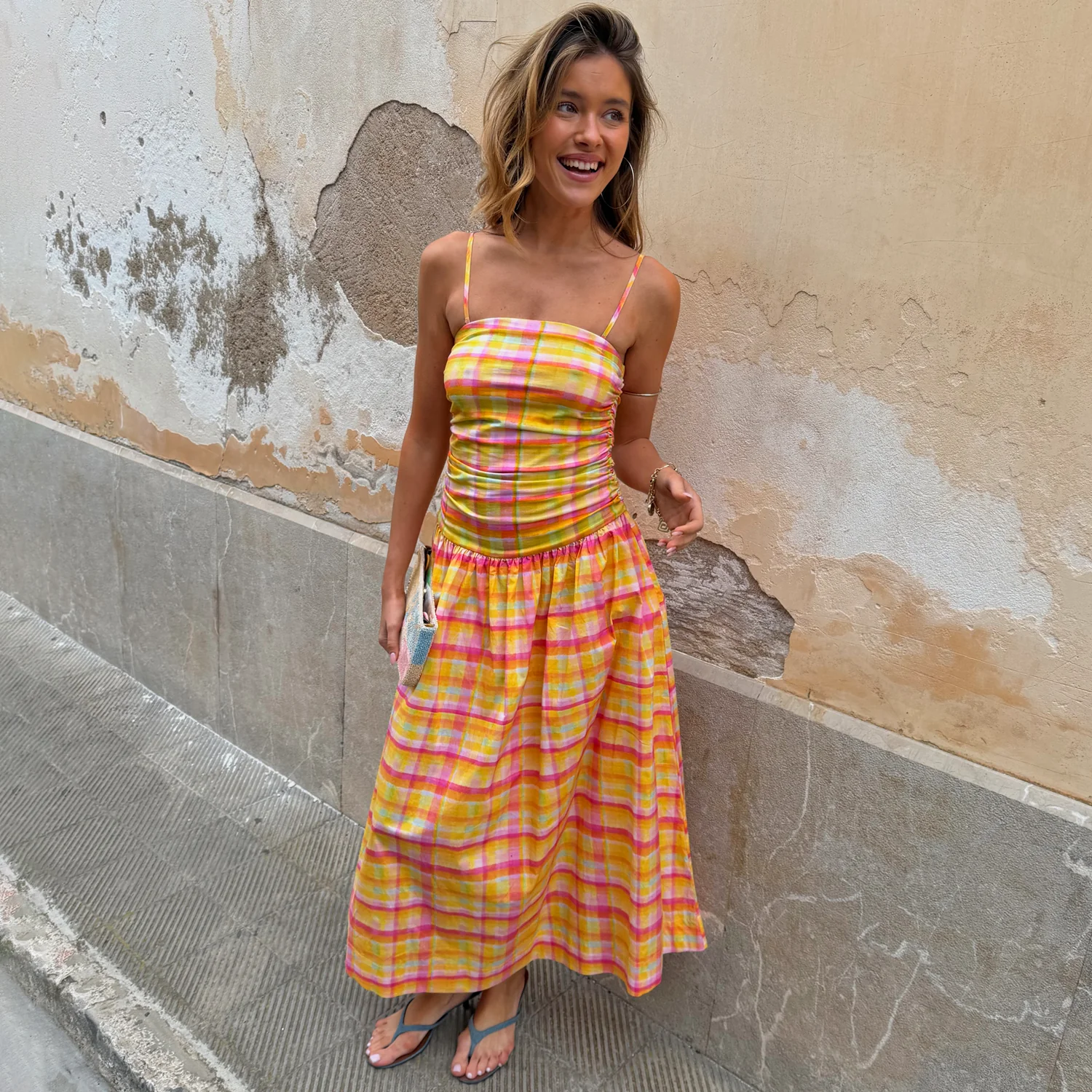 Check Lola Mid-axi Dress