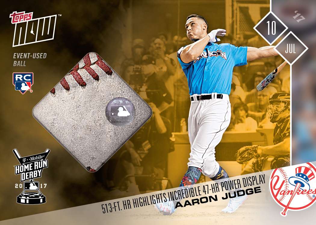 Baseball Relic # to 1 - Aaron Judge - 2017 T-Mobile Home Run Derby Champion - TOPPS NOW®
