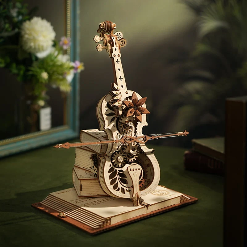 ROKR Magic Cello Mechanical Music Box 3D Wooden Puzzle Robotime AMK63
