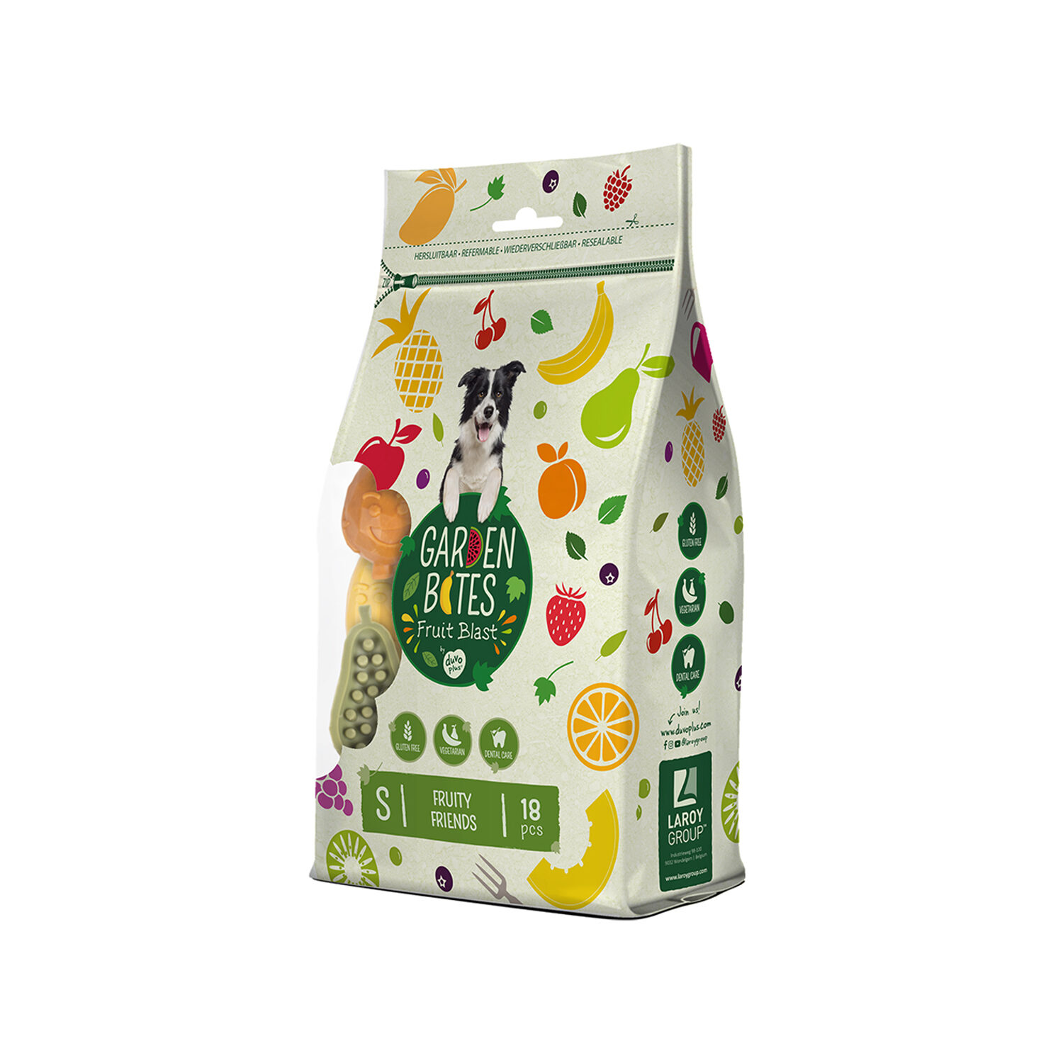 Duvo + Garden Bites Fruity Friends - 7 cm - 18 pieces