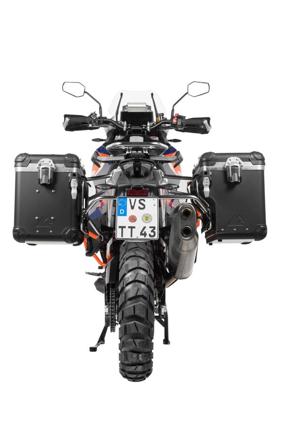 Touratech ZEGA Evo X suitcase With 45/45 offset - Gray support included - Black anodizedRef: Trt01672A / 01-373-6827-0