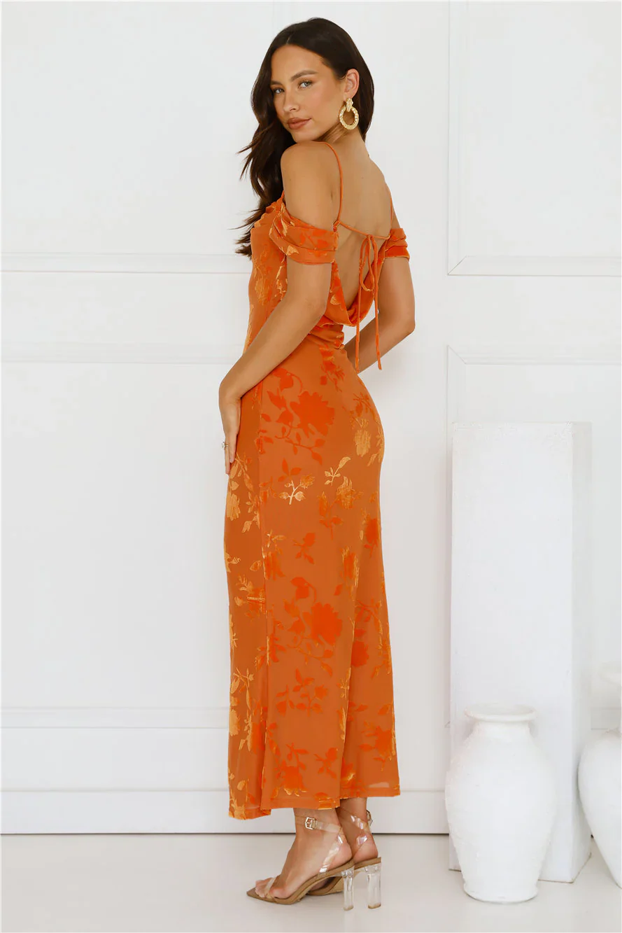 Good Fun Off Shoulder Maxi Dress Blue