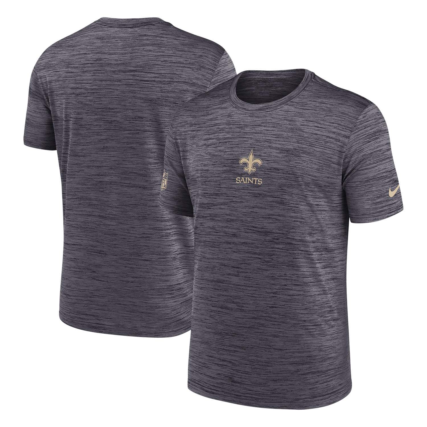 New Orleans Saints 2025 NFL Sideline Nike Velocity Performance T-Shirt Gray