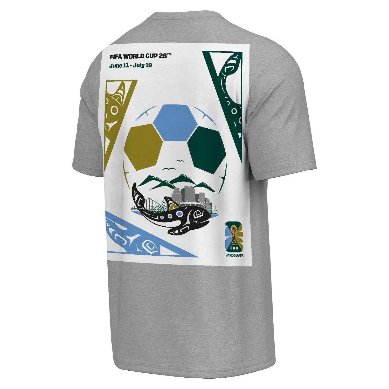 2026 Soccer Fan Collection Vancouver Poster Grey T-Shirt [ENG] - Unisex