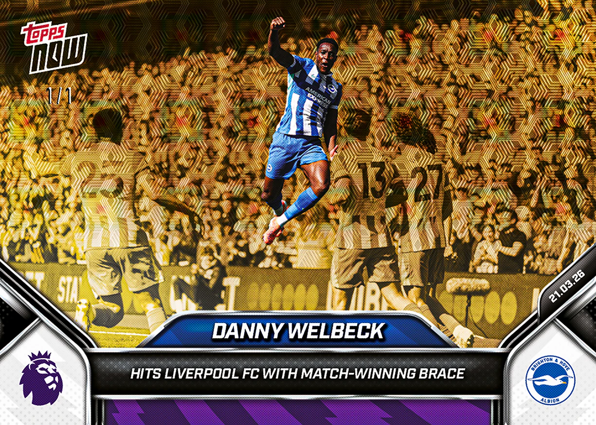 Danny Welbeck - 2025-26 Premier League Topps NOW® - Card 160 - PR: 133