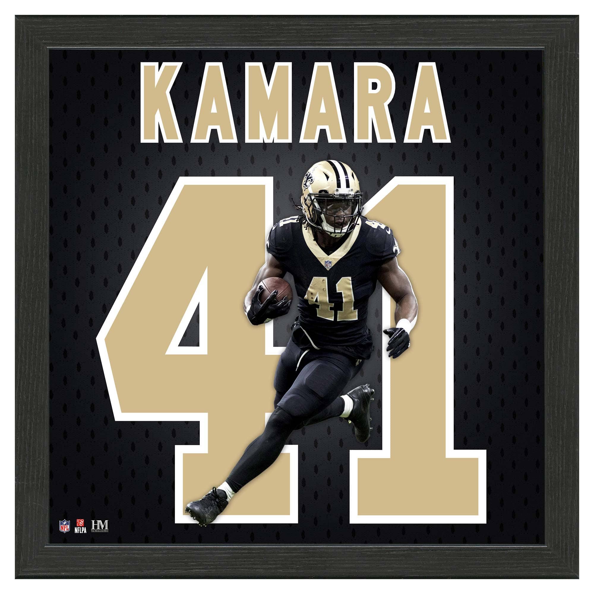 Alvin Kamara #41 New Orleans Saints Impact Jersey Framed NFL Photo