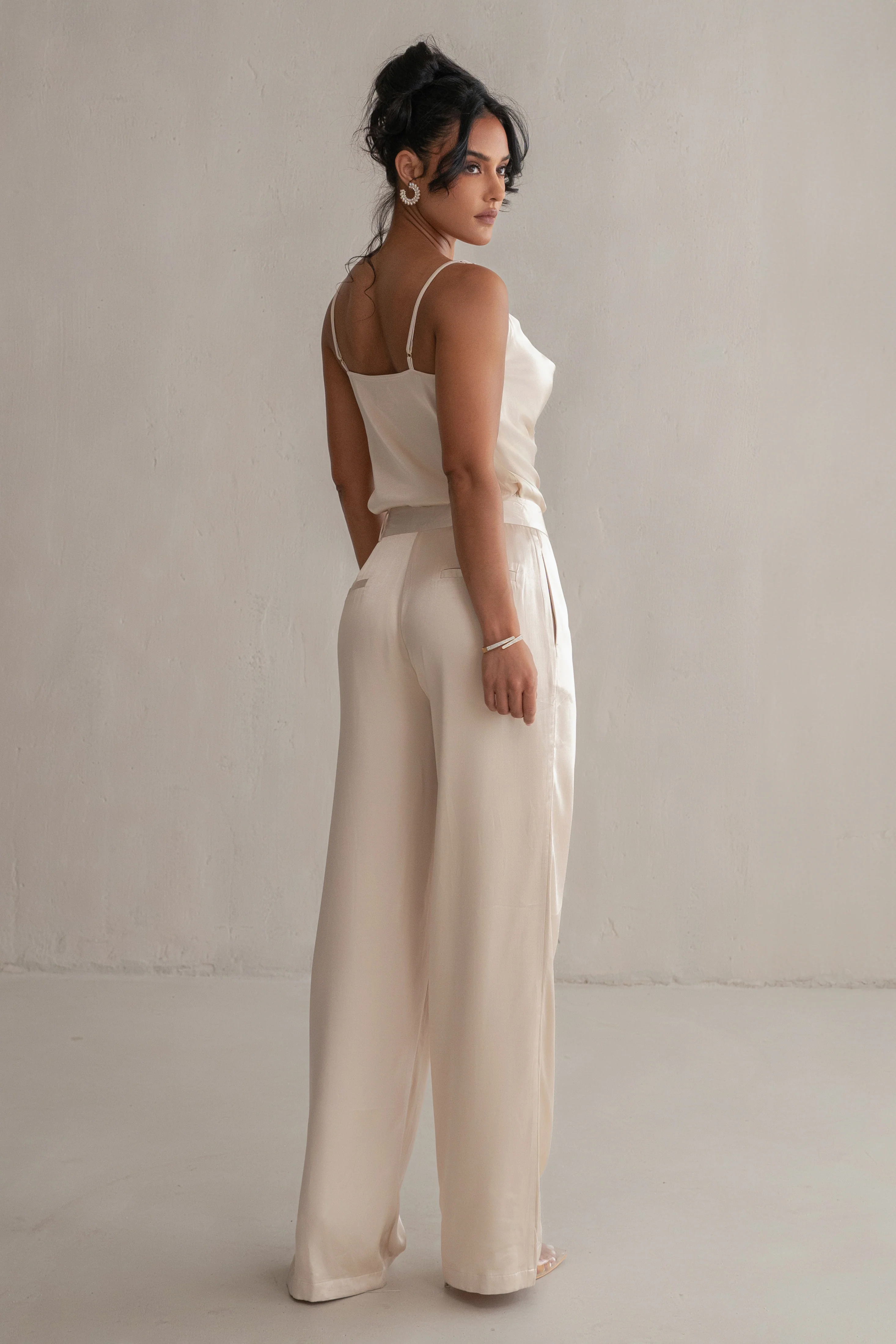 Champagne Ever After Satin Trousers