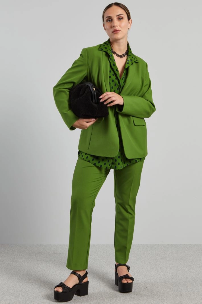 Slim fit viscose blazer - GREEN