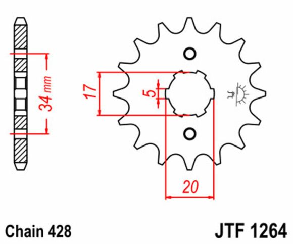 JT. Standard steel 1264 - 428Ref: Jtc01090A / 1077216002