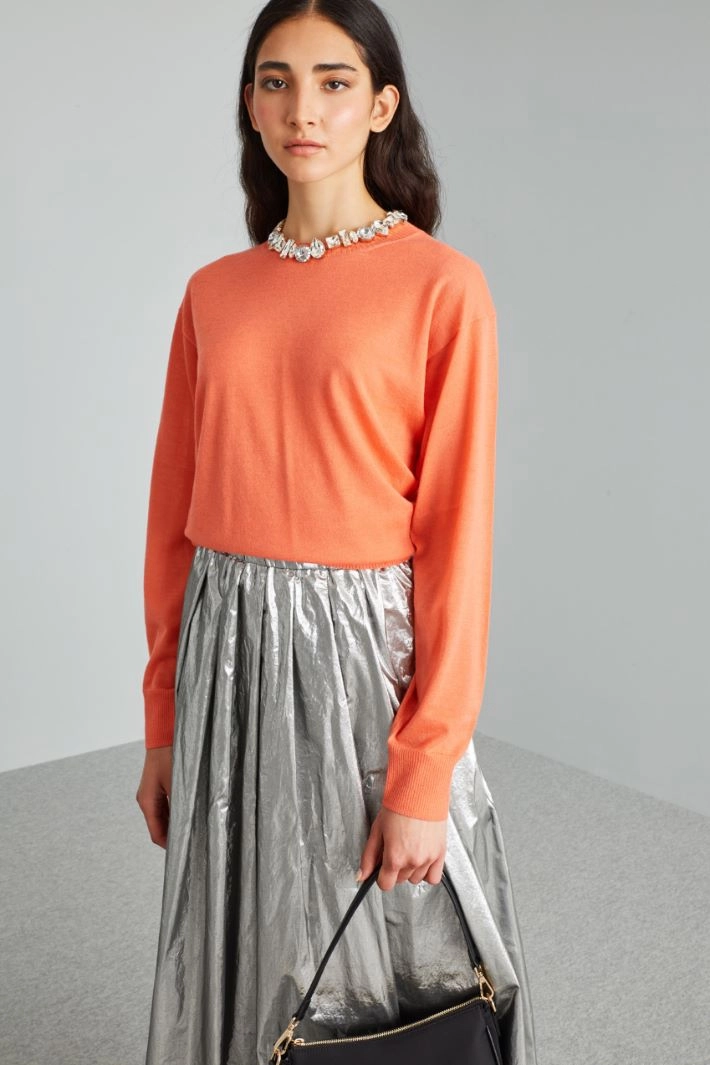 Cashmere yarn sweater - SALMON