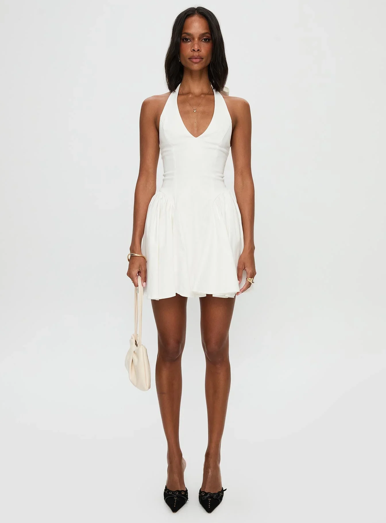 Karisse Halter Mini Dress White