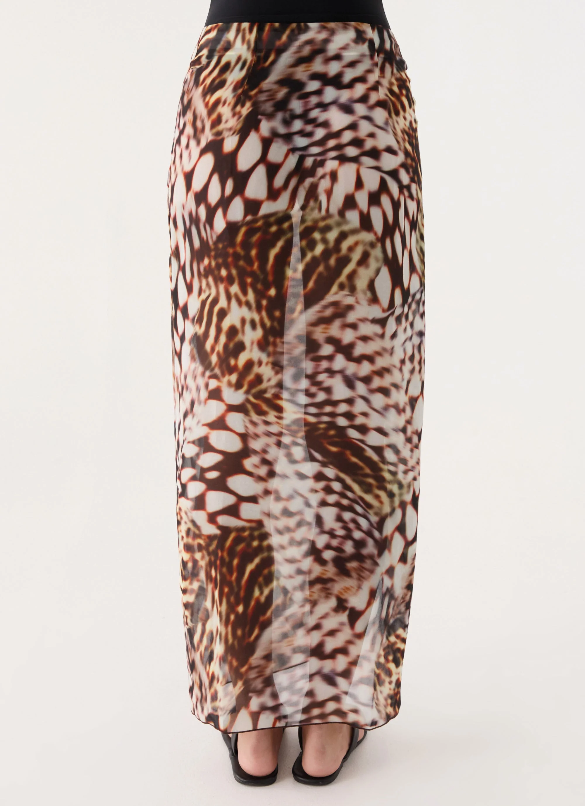 Low Tide Sarong Maxi Skirt - Leopard Hibiscus