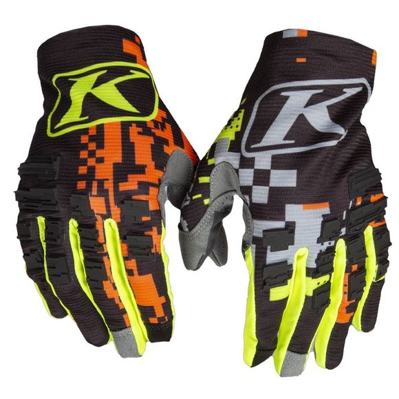 KLIM XC LITE DIGITAL CHAOS ORANGE 2022 cross gloves - Orange / MulticolorRef: KLI0279