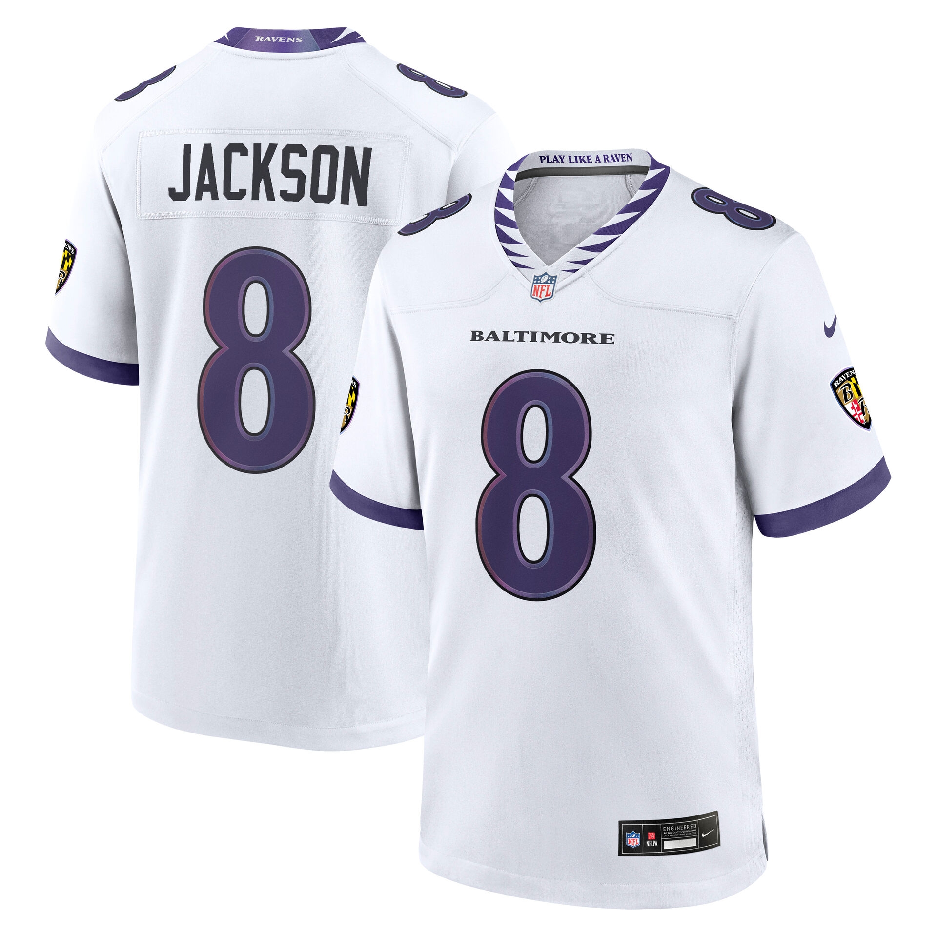 Lamar Jackson #8 Baltimore Ravens 2026 Game NFL Jersey White