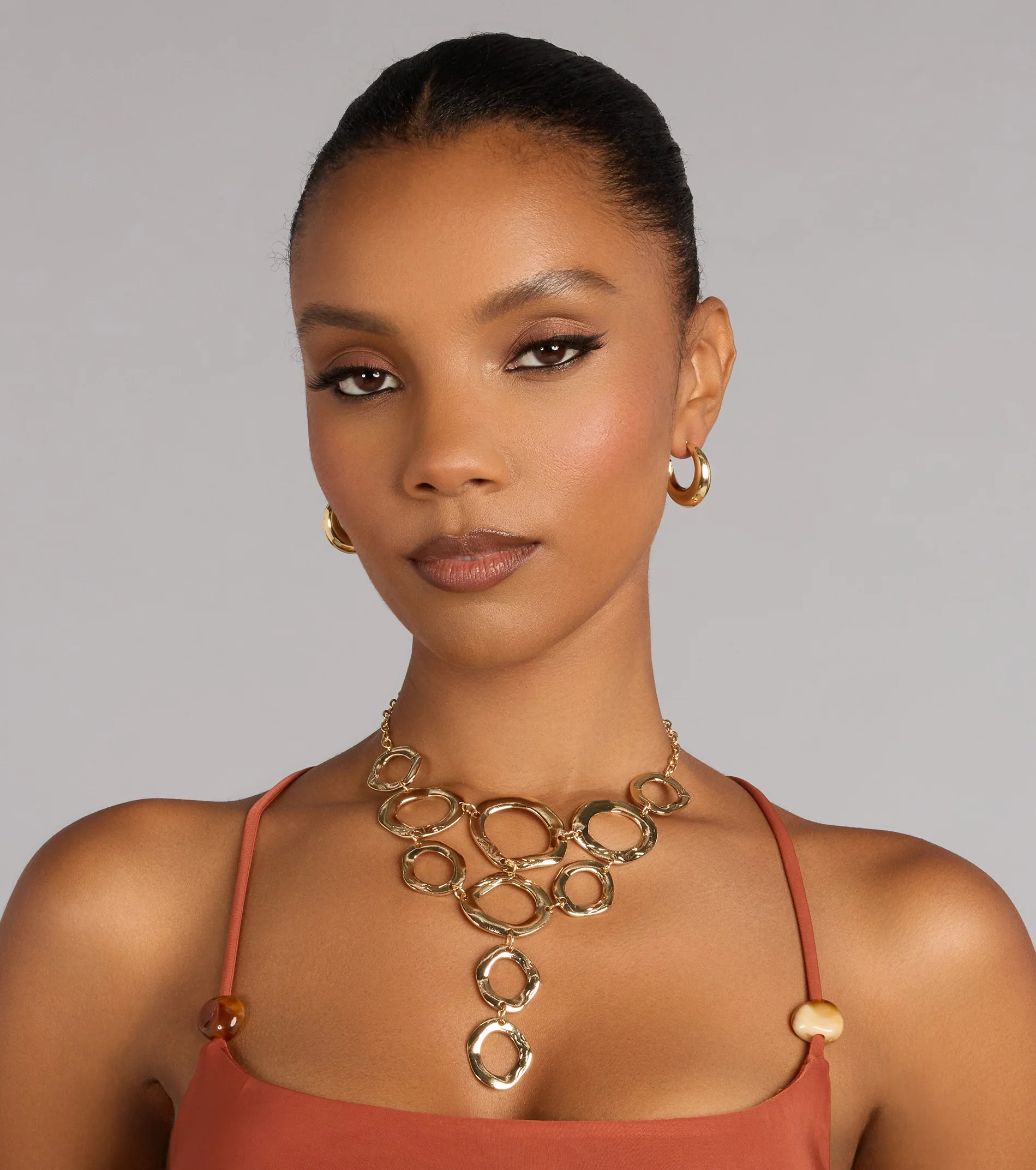 Modern Muse Linked Circle Statement Necklace