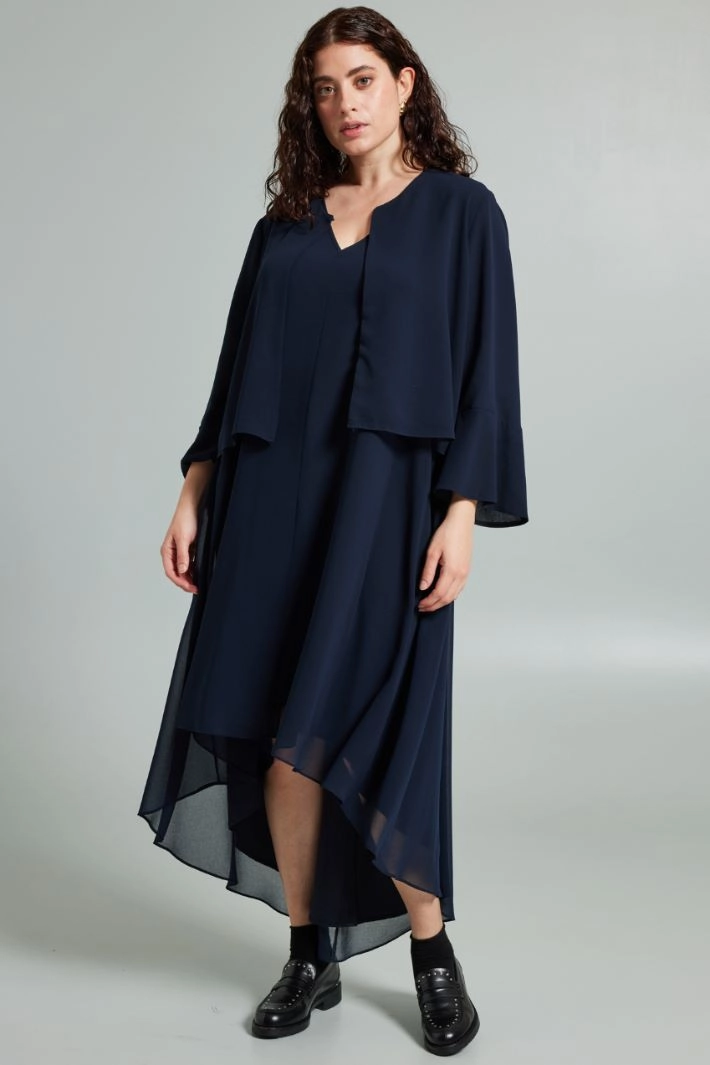 Short georgette jacket - NIGHT BLUE