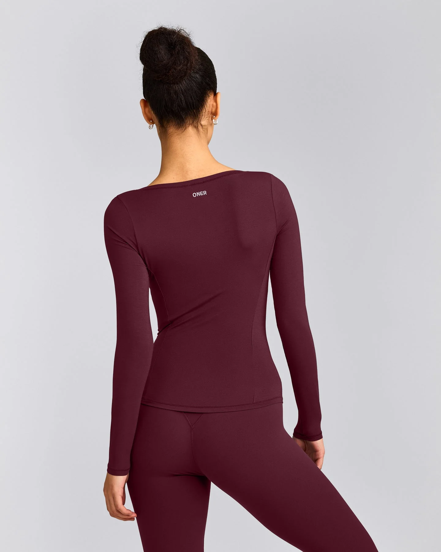 Mellow™ Motion Wide V Neck Long Sleeve Top | Cherry Lacquer Purple