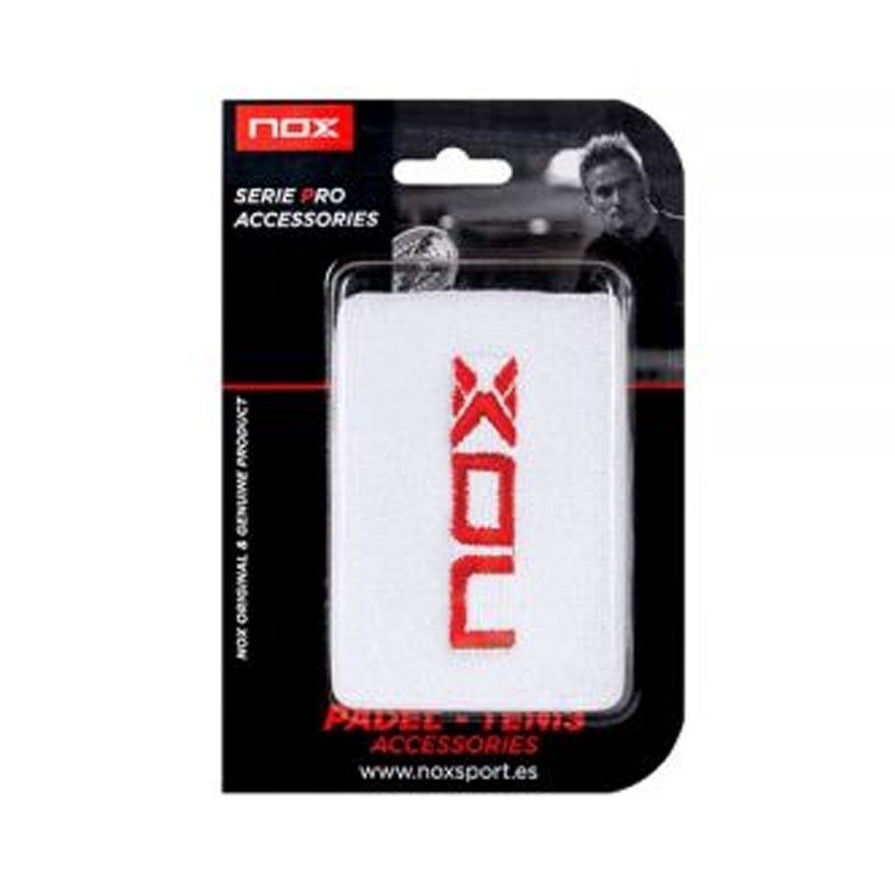 BLISTER (2 PCS) Nox WHITE WRISTBAND RED LOGO MUBLRO2UD