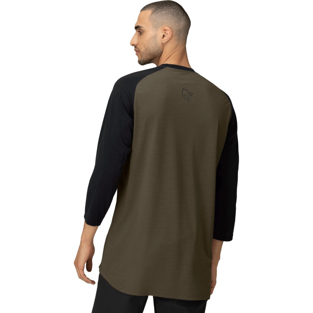 Norrona skibotn equaliser merino 3/4 T-Shirt Men - Olive Night