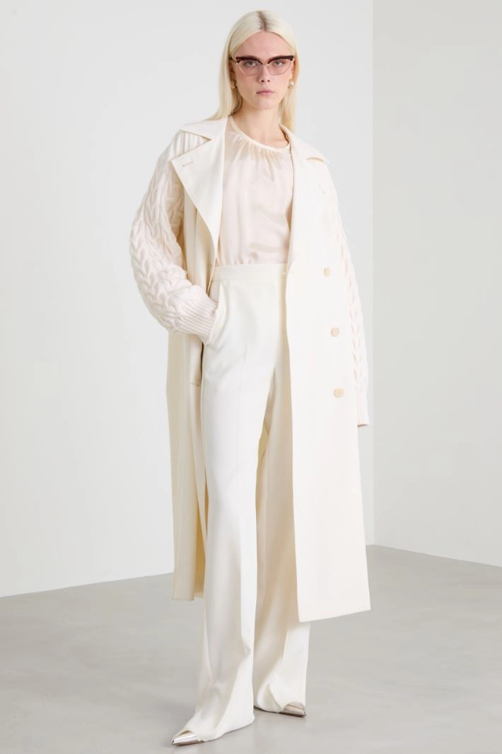 High-waist straight trousers - IVORY