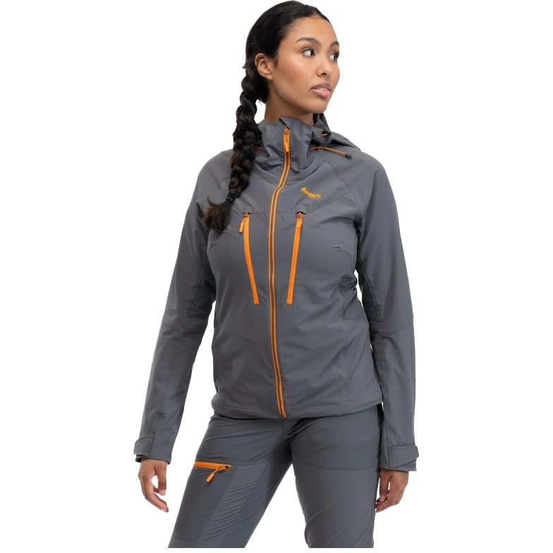 Bergans Cecilie Mountain Softshell Jacket Women - solid dark grey/cloudberry yellow