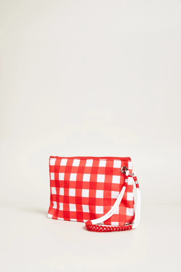 Printed vichy envelope bag - RED