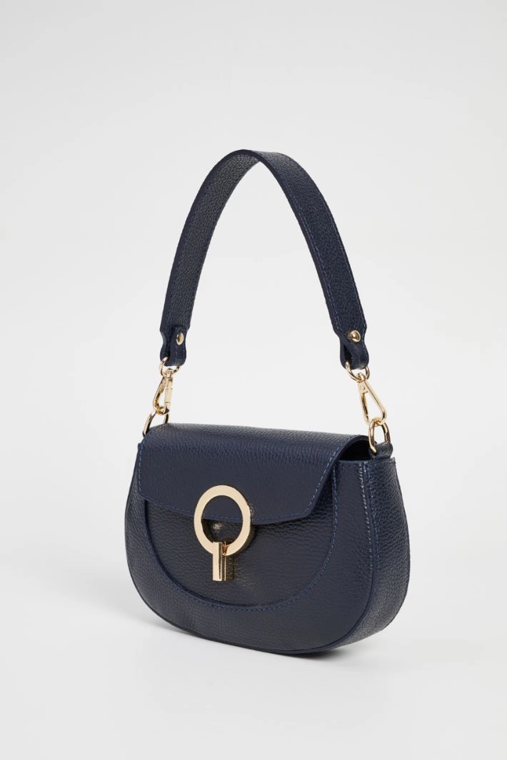 Leather shoulder bag - NIGHT BLUE