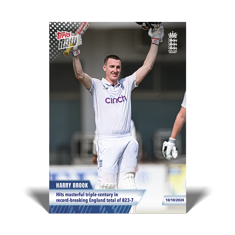 Harry Brook - Hits masterful triple-century in record-breaking England total of 823-7 - 23/24 ECB Topps NOW® Card 32