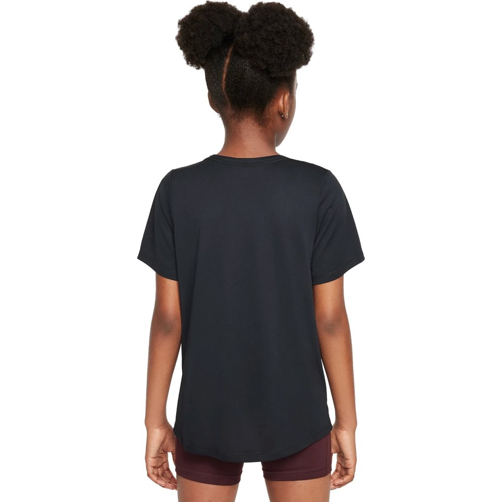 Nike One Fitted Dri-FIT Short-Sleeve Top Kids - black/white FZ5600-010