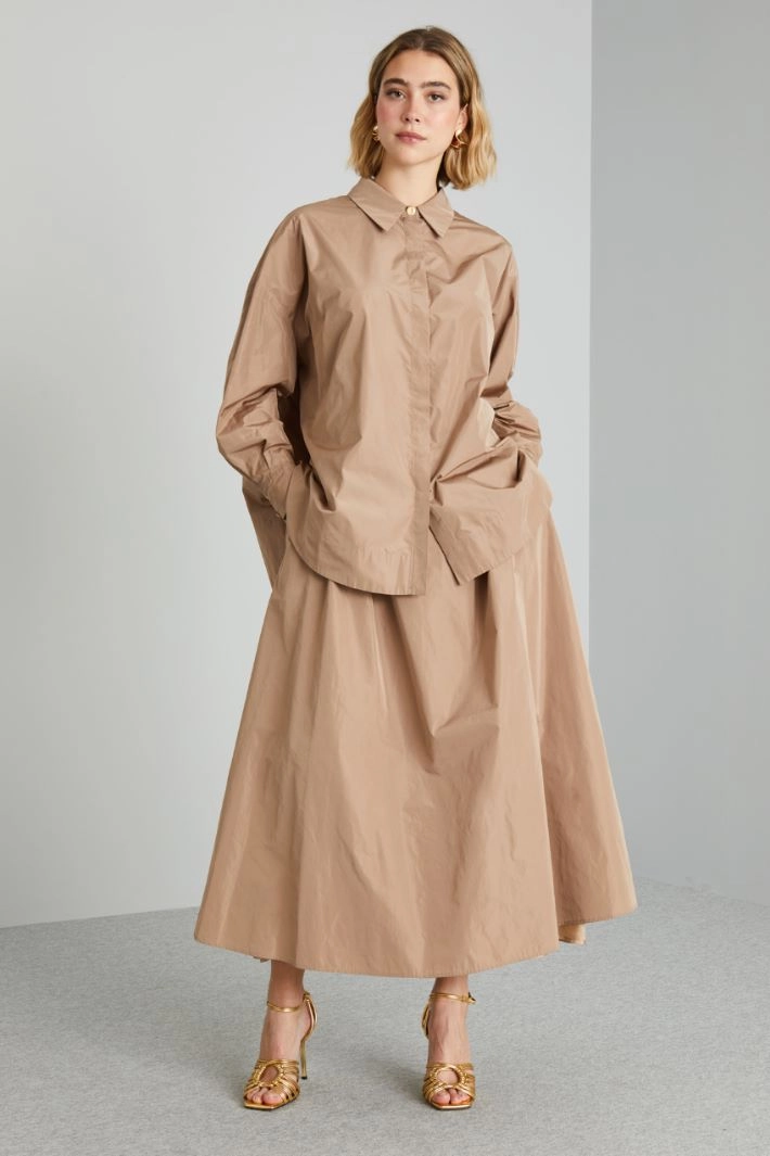 Asymmetric taffeta tunic - SAND