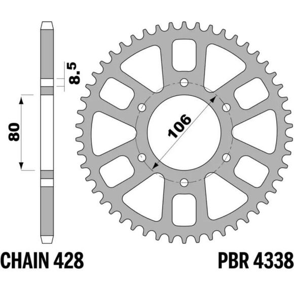 Couronne PBR aluminium ultra - light 428 56 dentsRef : PBR01680A / 1152688001
