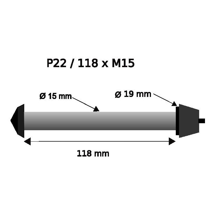 Pitlock Set 22 Suntour Q -Loc Thru Axle 15x118mm - black