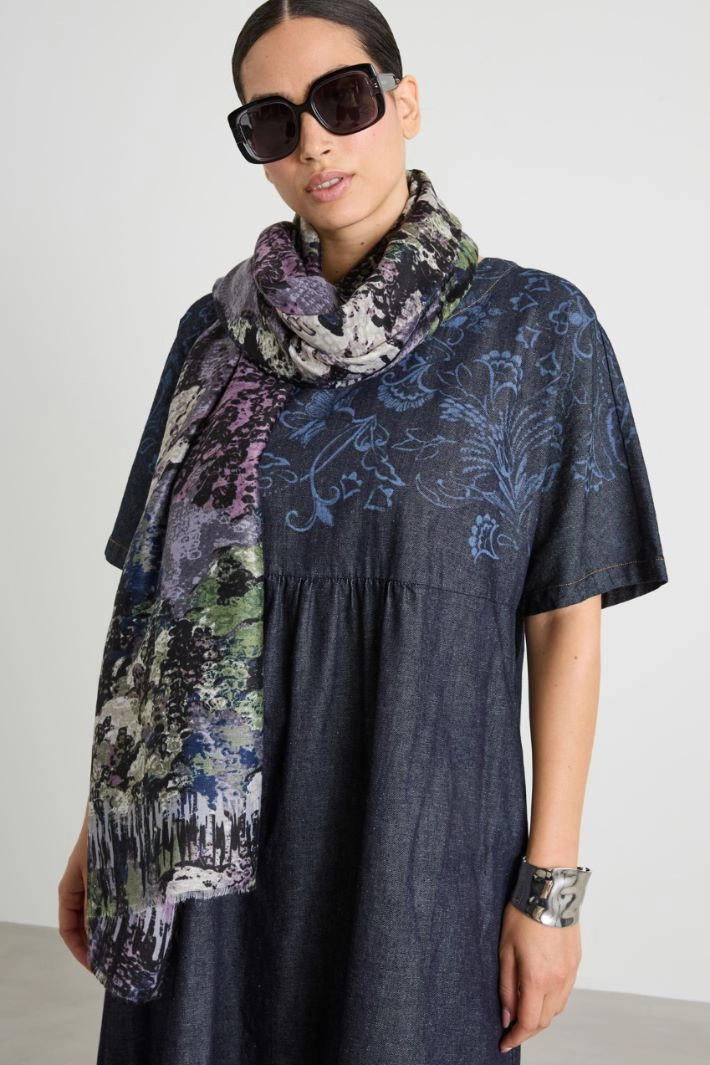 Patterned stole - BLACK
