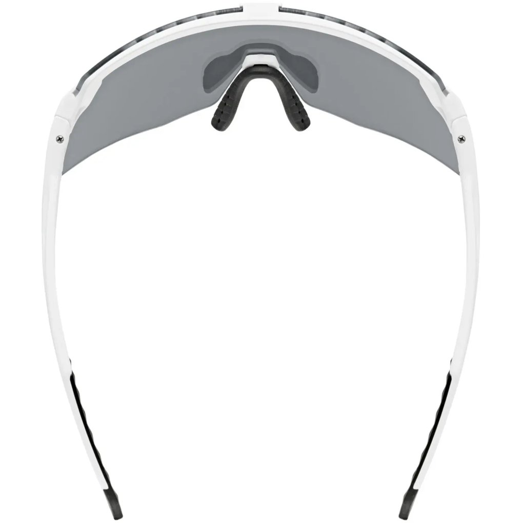 Uvex pace stage s Cycling Glasses - white matt/mirror silver