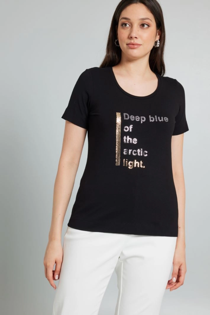 Jersey print T-shirt - BLACK