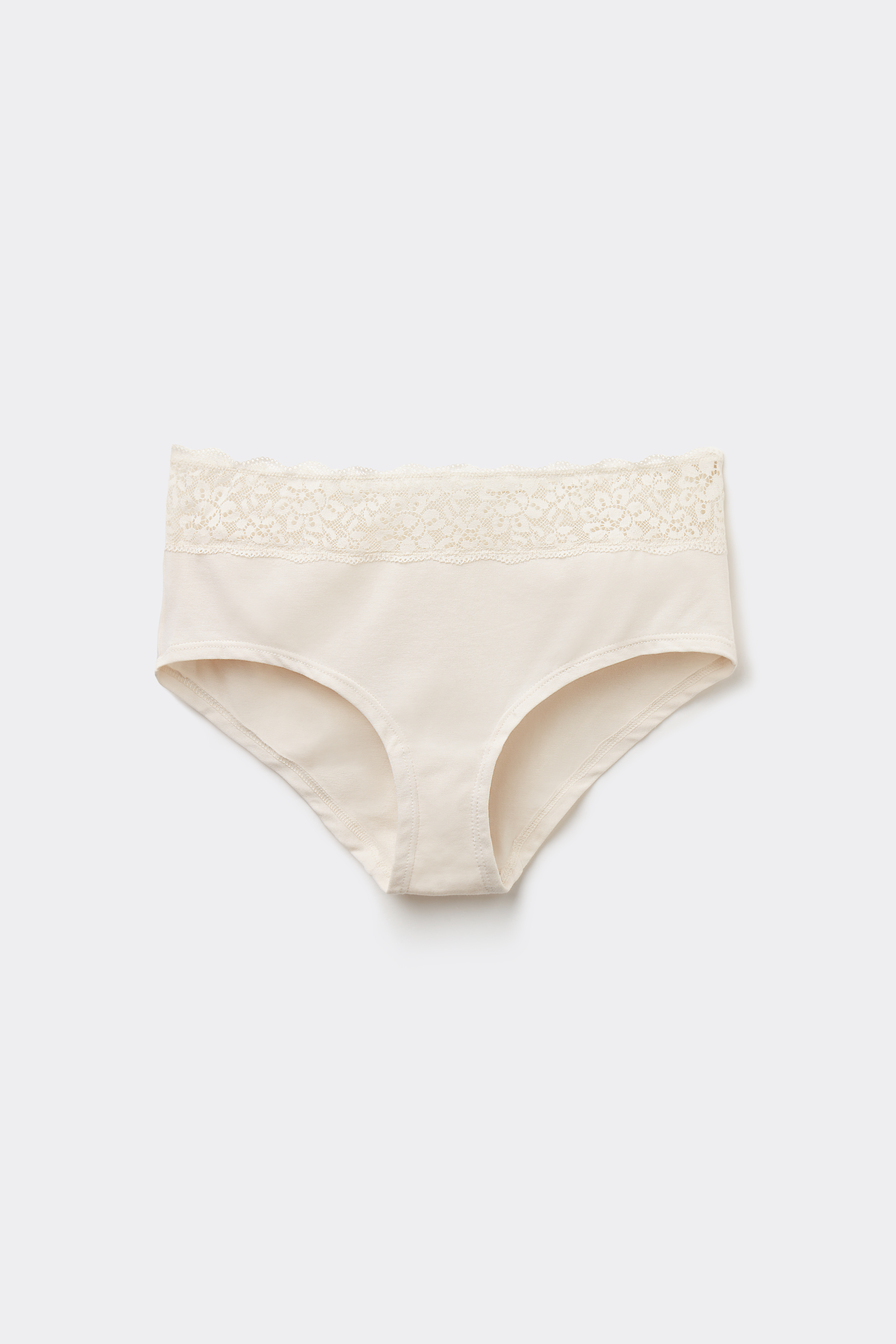 French Knickers in Organic Cotton with Recycled Lace