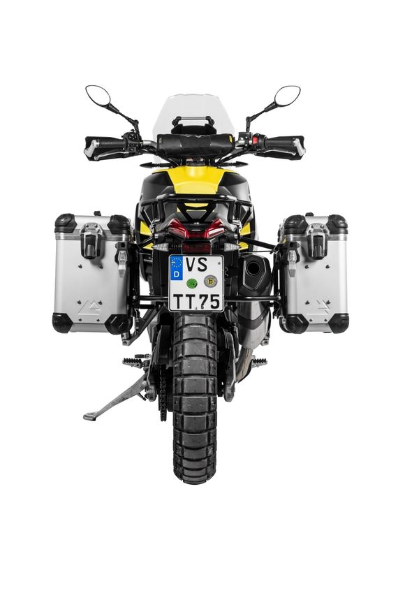 Touratech suitcase Complete kit ZEGA Evo 31/38 - Black support included - Gray anodizedAPRILIA 660 TUAREG 660 - 2021 - 2026Ref: Trt01159A / 01-415-6881-0